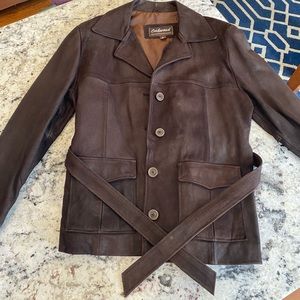 Vintage Oakwood Leather Coat Brown Medium
